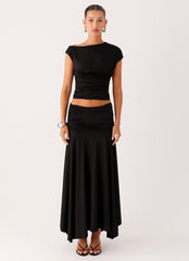 Liana Asymmetrical Top - Black