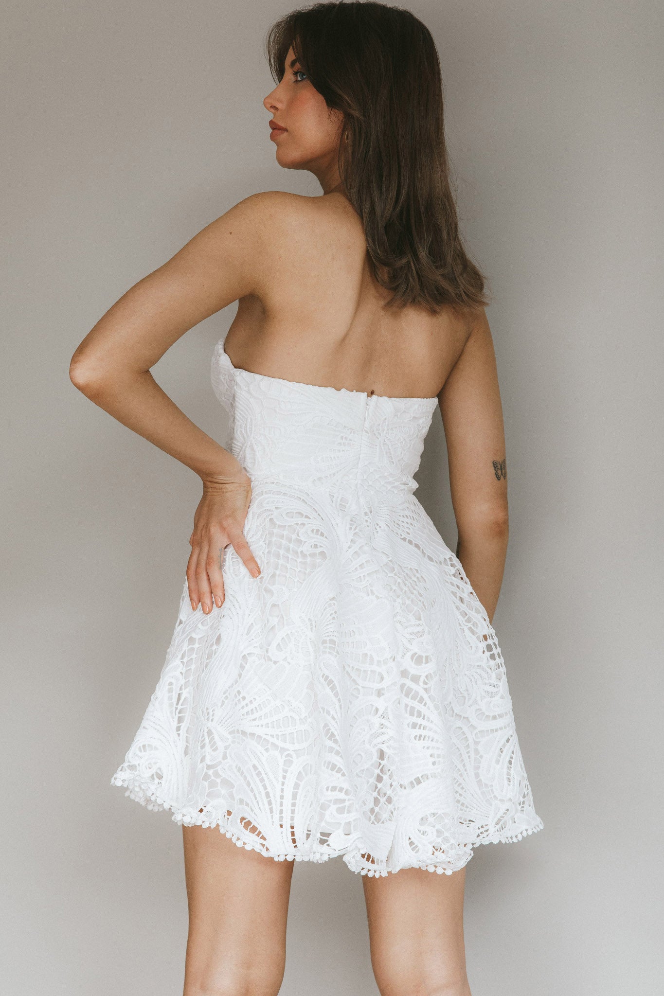Cheyenne Sweetheart Neckline A-Line Dress White