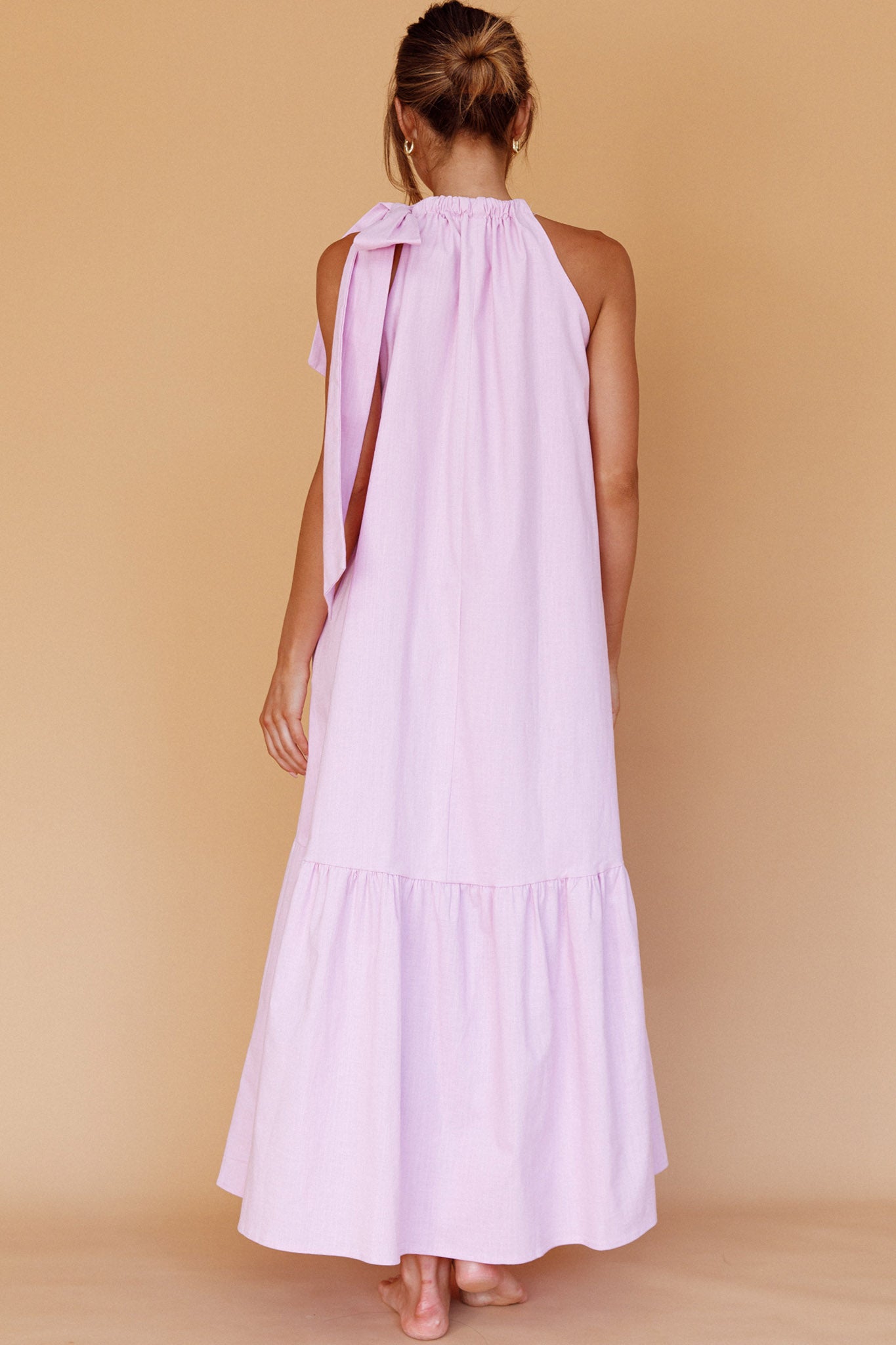 Cruise Shoulder Tie Maxi Dress Lilac