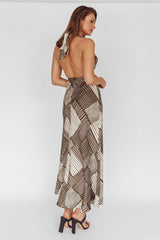 Kailie Halterneck Midi Dress Crosshatch Olive