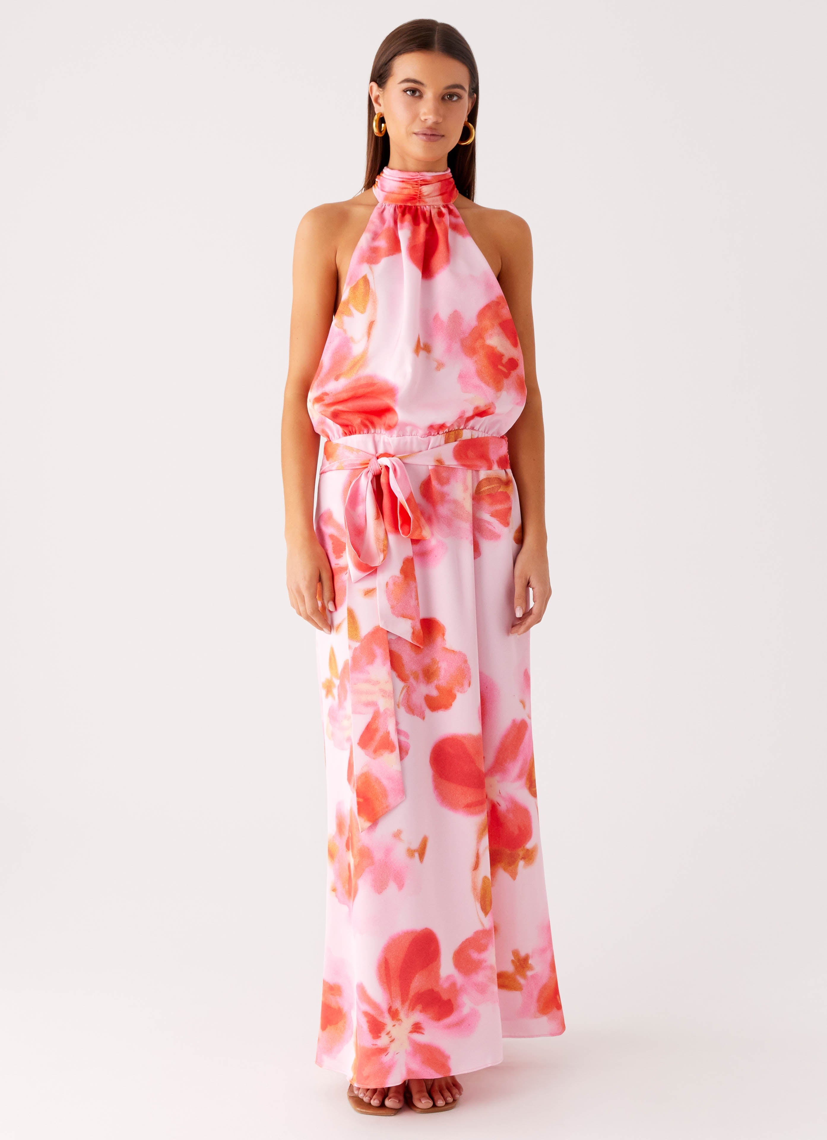 Diablo Backless Maxi Dress - Blushing Blossom