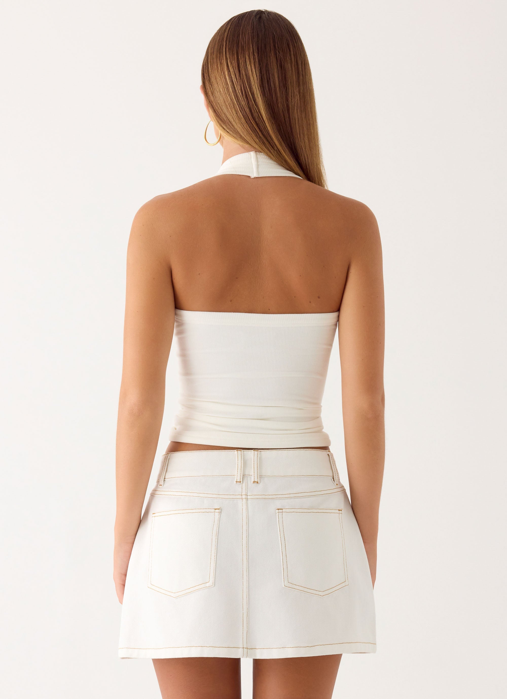 Julien Mid Rise Denim Mini Skirt - Ivory