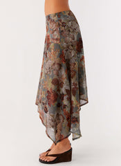 Rosewood Low Rise Midi Skirt - Vintage Blossom