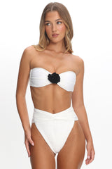 Monique High Waist Twist Bikini Bottom Ivory