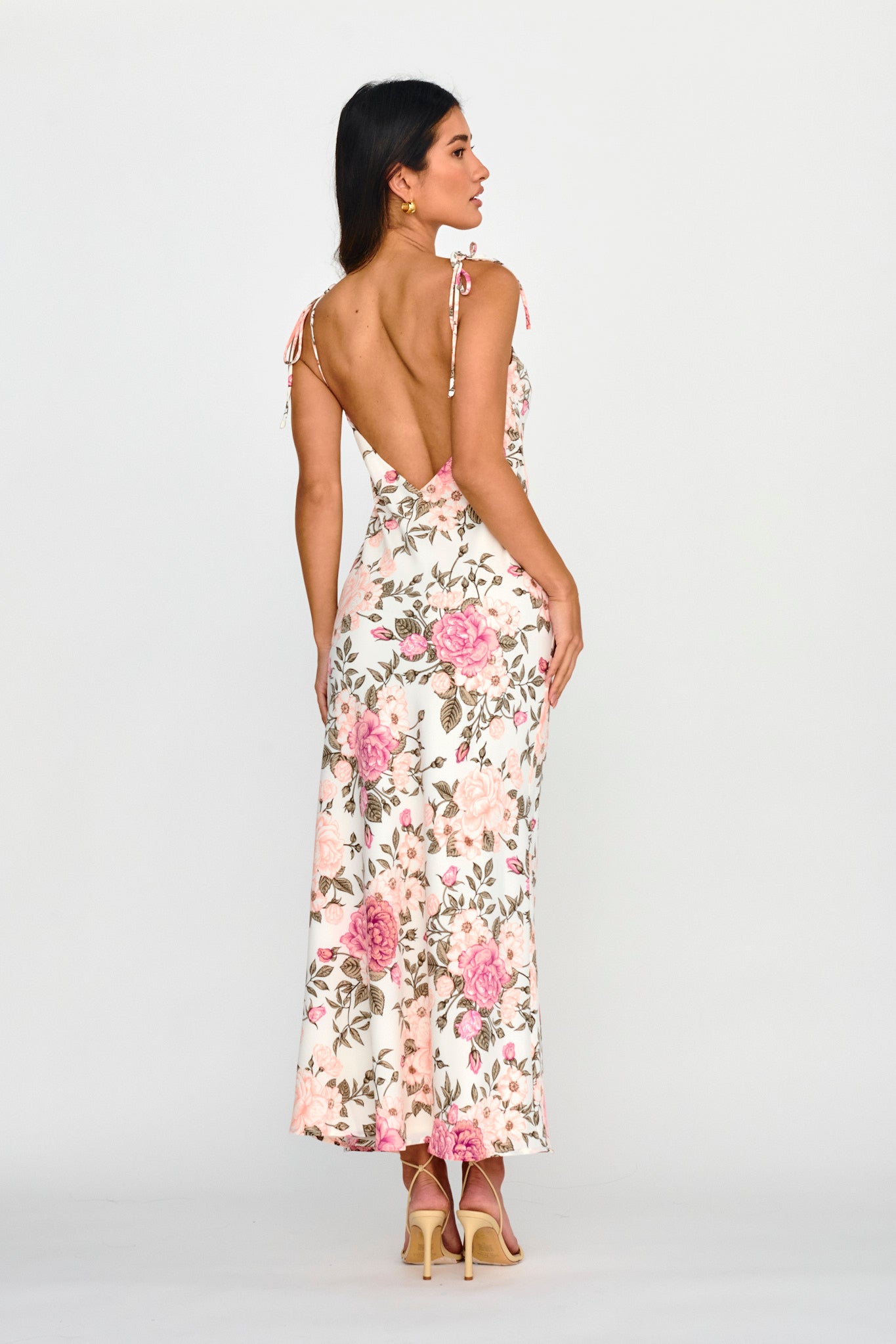 Florenze Tied Shoulder Dress Floral Pink
