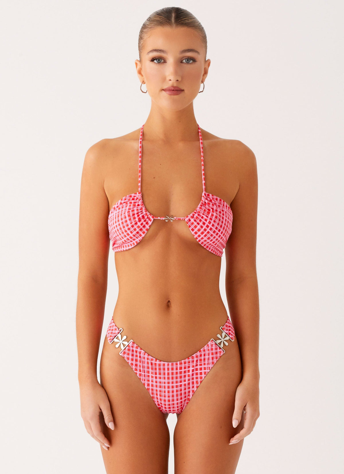 Saint Lucia Bikini Bottoms - Pink Check