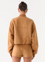 Thats Chill Bomber Jacket - Brown