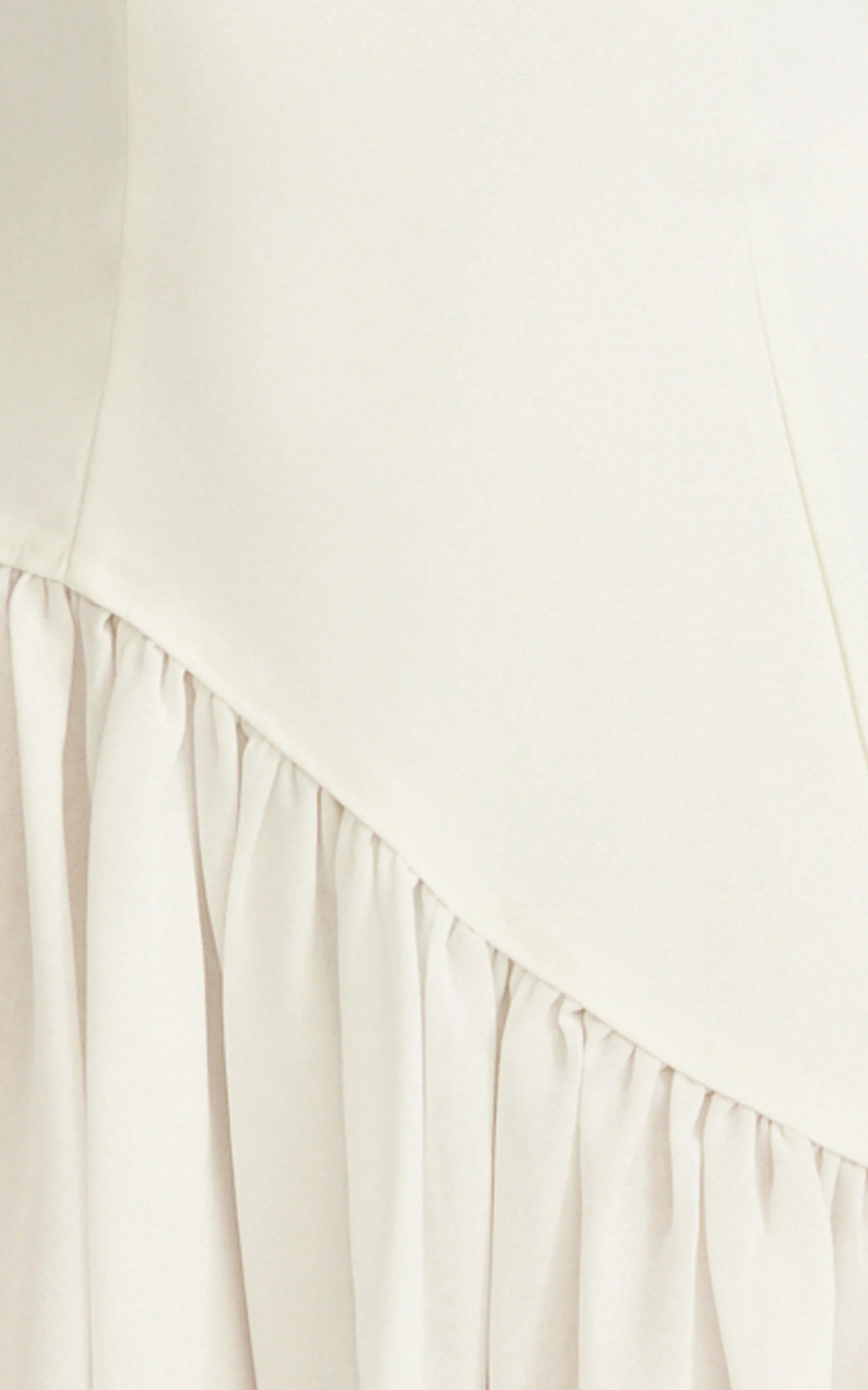 Calla Mini Dress - Strapless Gathered Asymmetric Dropped Waist Dress in White
